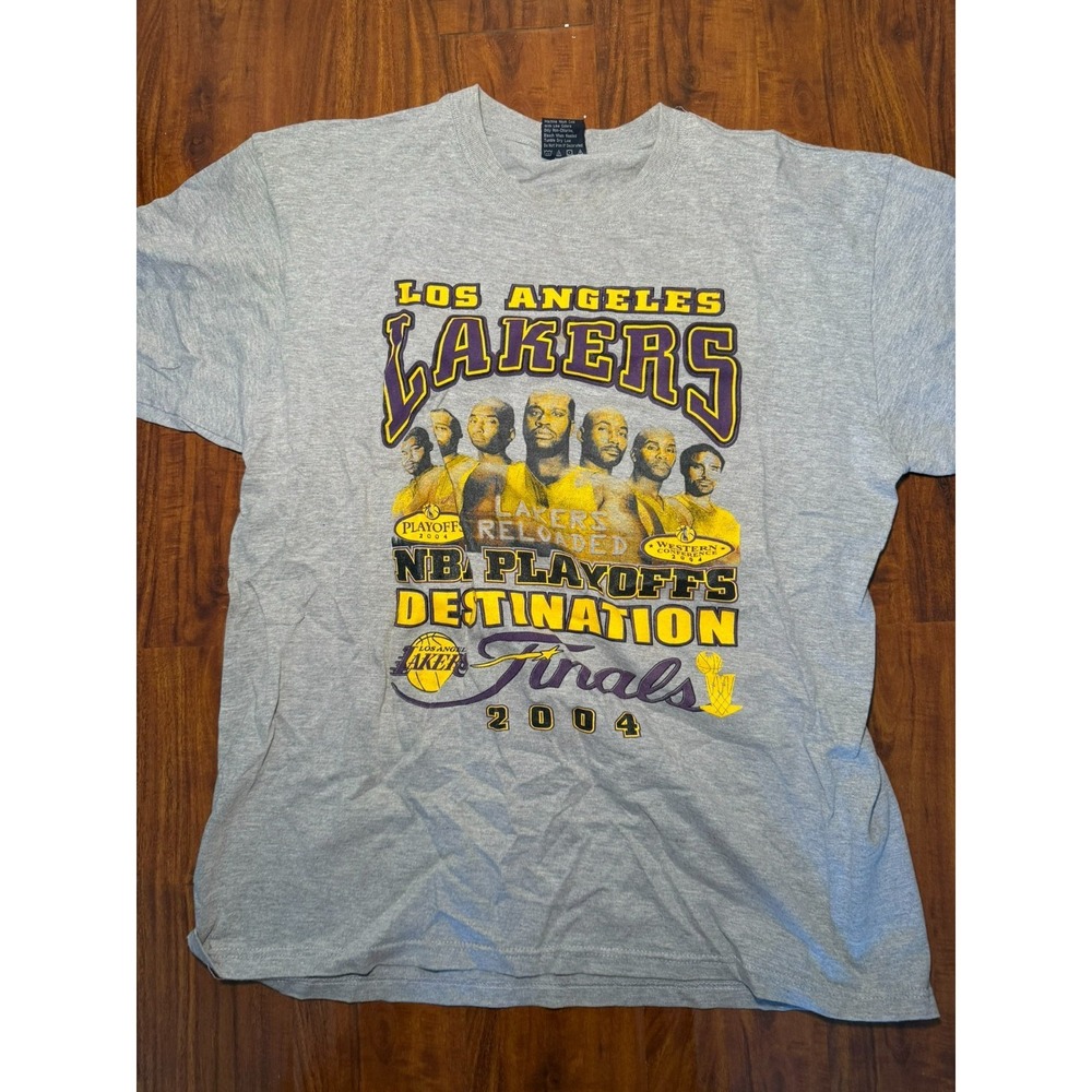 Vintage 2004 Los Angeles Lakers Reloaded 0.4 NBA Finals T-Shirt Men XL Kobe Shaq